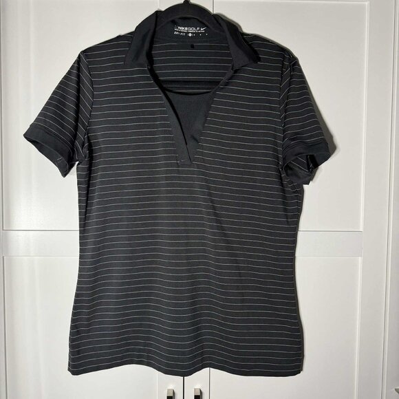 Nike Golf Women Polo Short sleeve Stripe Black Medium - Picture 4 of 7